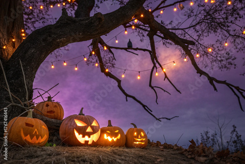 halloween background with pumpkin