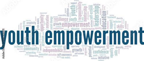 Youth Empowerment word cloud conceptual design isolated on white background.