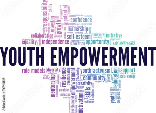 Youth Empowerment word cloud conceptual design isolated on white background.