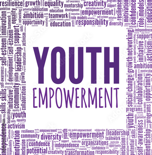 Youth Empowerment word cloud conceptual design isolated on white background.