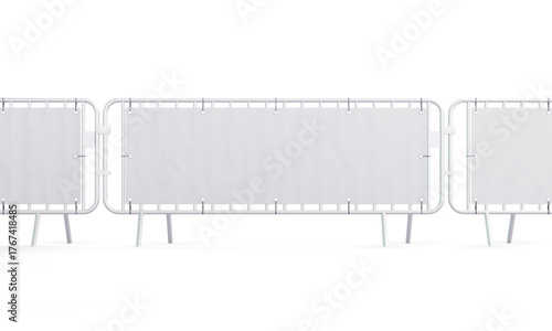Outdoor barrier banner isolated mockup front view