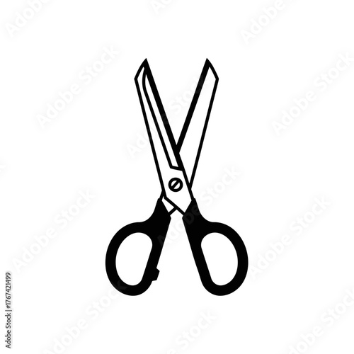 Vector scissors on white background