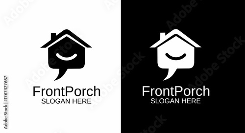 Front Porch Logo Realty and property agency, construction or building industry vector icon.