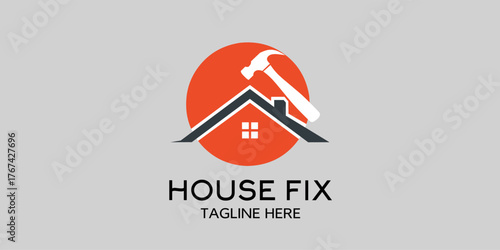 house repair logo design vector illustration