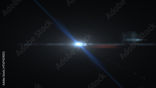 Foto Dramatic lens flare overlay effect for cinematic scenes, adding a captivating gl
