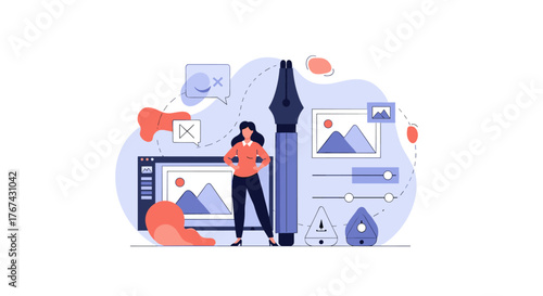 Graphic Designer Working on Digital Art Project.