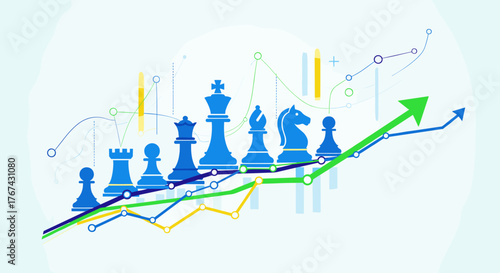 Chess Pieces Strategy Growth Chart Business Success.