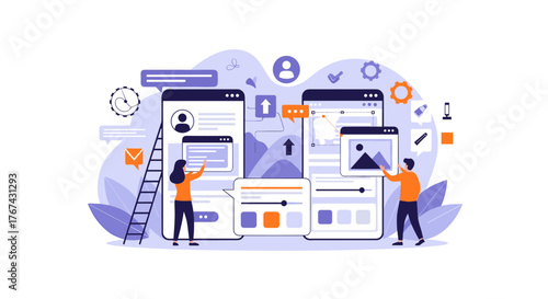 Mobile App Development and User Interface Design Process.