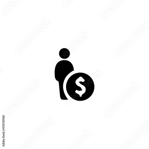 Man with dollar sign, Business Person with Dollar Sign Isolated 64x64 Vector Icon
