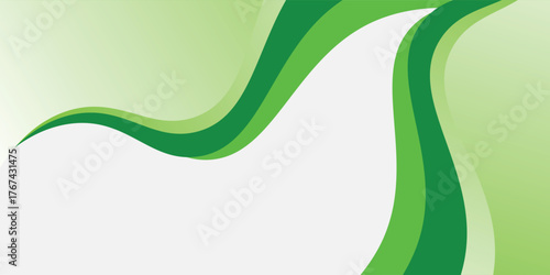 Abstract White and Green wave wide background banner. vector pattern texture modern design eps10