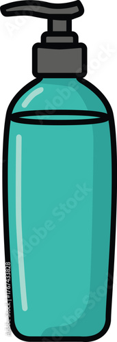 Teal pump bottle for detangling spray