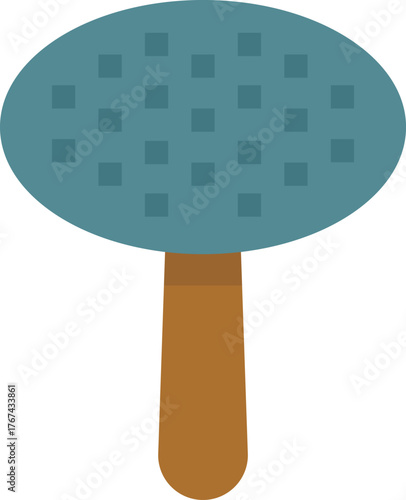 Oval slicker brush with wooden handle