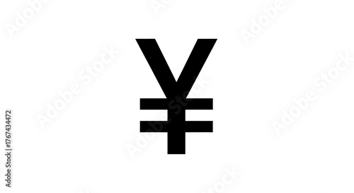 Simple black yen symbol against a clean white background minimalist financial concept