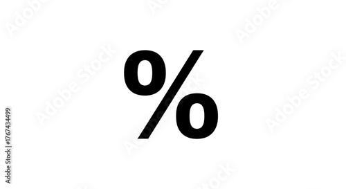 Bold black percentage symbol percent sign on a clean white background