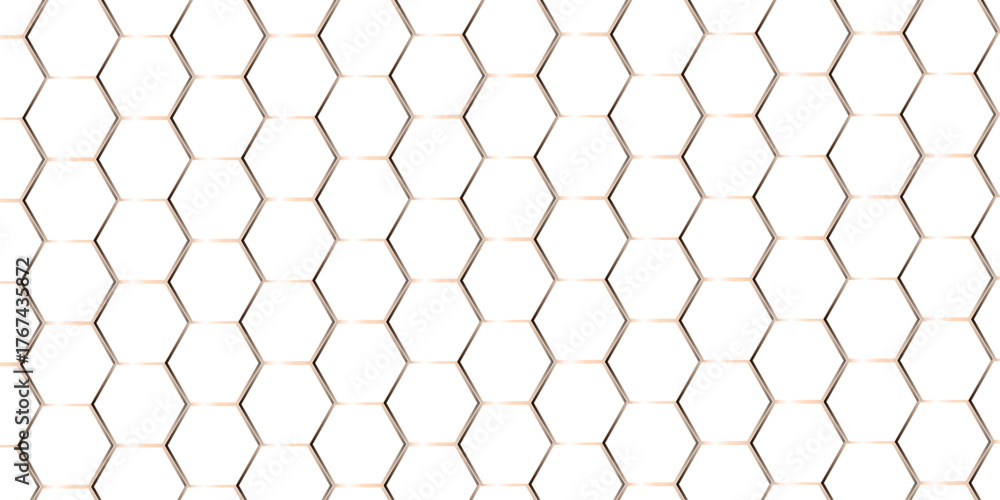 Naklejka premium Abstract white grid hexagon pattern. White abstract vector wallpaper with hexagon grid. Technology Futuristic honeycomb mosaic white background. 