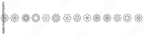 Flowers icon vector set. garden illustration sign collection. Flora symbol. Botanical logo.