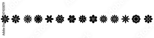 Flowers icon vector set. garden illustration sign collection. Flora symbol. Botanical logo.