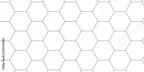 Abstract white  grid hexagon pattern. White abstract vector wallpaper with hexagon grid. Technology Futuristic honeycomb mosaic white background.	