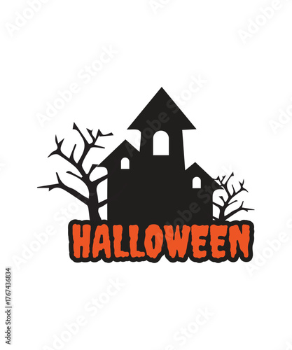 Halloween Party Festival Logo Design Vector, Halloween Spooky Text logo, Halloween typography logo for halloween party