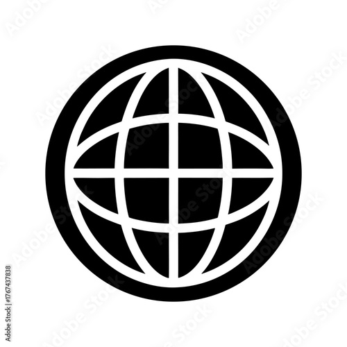 World Globe Icon — Global Connection Flat Design.