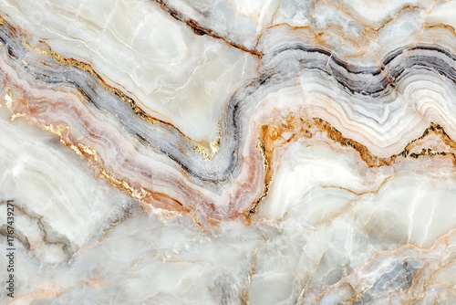 Onyx marble texture with gold accents, luxurious stone material background image