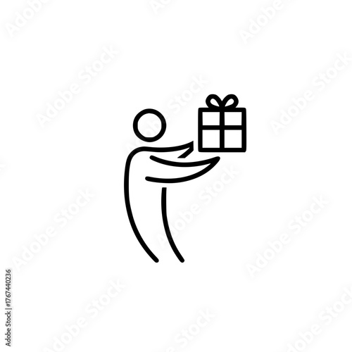 A person receives a gift icon