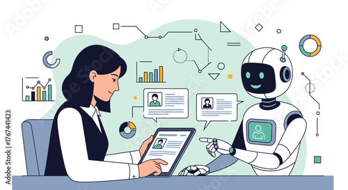 Human and AI collaboration in business innovative technological partnership and cooperation