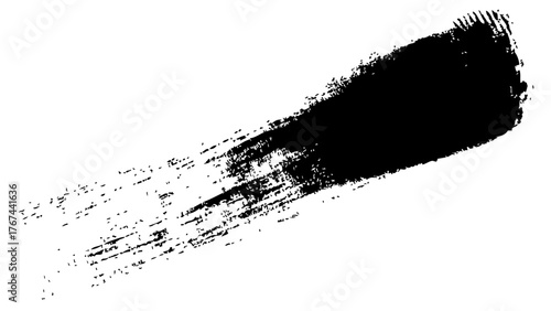 Black abstract paint brush stroke animation of paint splash. Brush stroke white transition background