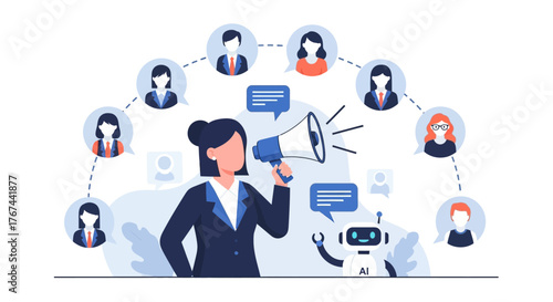 Strategic communication network augmented by AI reaching diverse professionals online