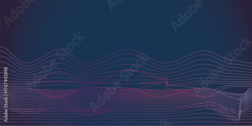 Dynamic Cybernetic Wave Pattern Illustration