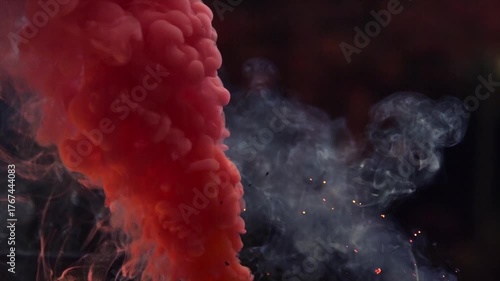  A red - colored smoker.