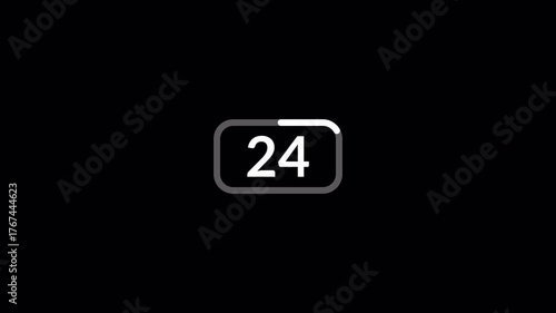 30 second countdown timer animation on a transparent background, countdown timer from 30 seconds to 0 seconds thirty seconds countdown timer with alpha channel in 4k . 