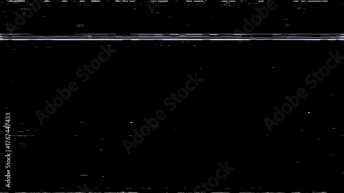 VHS glitch effect with moving horizontal streaks and line noise, seamless overlay on a transparent background