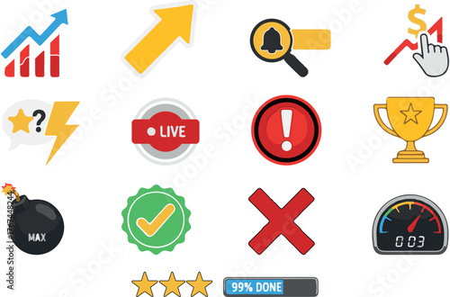 Highly Versatile Graphic Elements PNG Asset Pack (Transparent Background) - Digital Design and Social Thumbnail Media Bundle