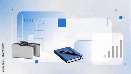 blue folder with documents