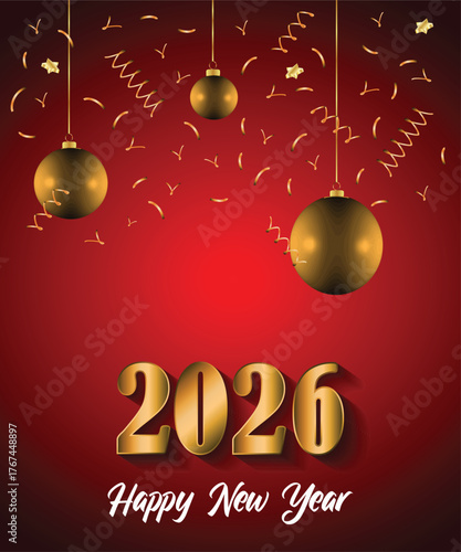 2026 Happy New Year background for your seasonal invitations, festive posters, greetings cards.