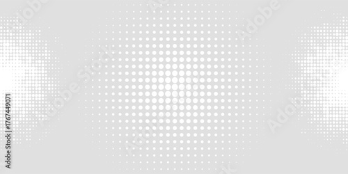 Dot white gray wave light technology texture background. Abstract big data digital concept.
