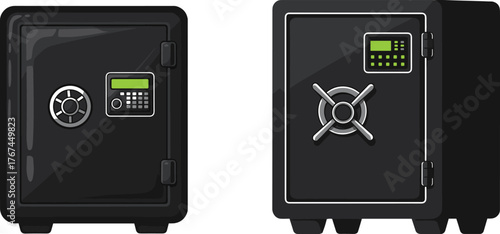 Security safe box, digital vault, money protection, cash storage, valuables lockbox, secure deposit, banking security, steel safe, code lock, strongbox.