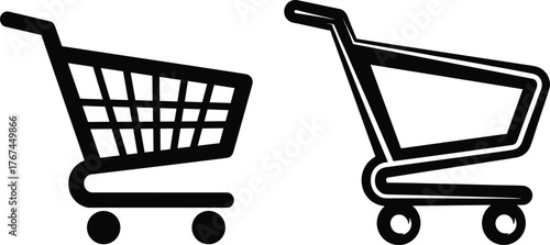 Shopping cart icon, trolley symbol, e-commerce basket, retail cart, online store icon, checkout symbol, buy basket, supermarket trolley, sale cart, purchase icon