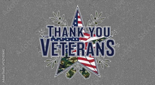 Patriotic appreciation artwork for united states veterans with stars and stripes design