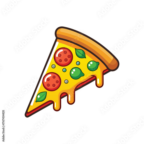 A slice pizza vector icon on a white background