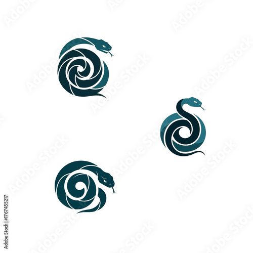 Elegant snake emblem designs for edgy apparel, bold branding, or captivating tattoo art, perfect for making a striking impression with a modern, stylized look