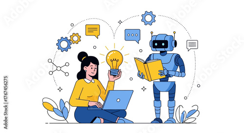 Conceptual collaboration with human and robot partnership for innovative solutions and ai learning