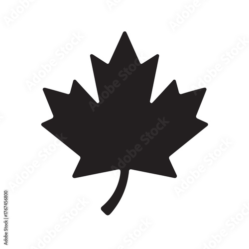Black silhouette of a maple leaf on a white background vector
