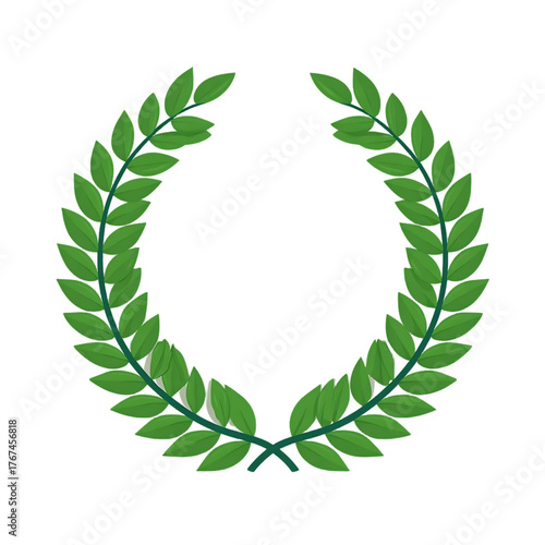 Classic olive laurel wreath icon celebrating military victory, service excellence, and respectful remembrance of veterans.