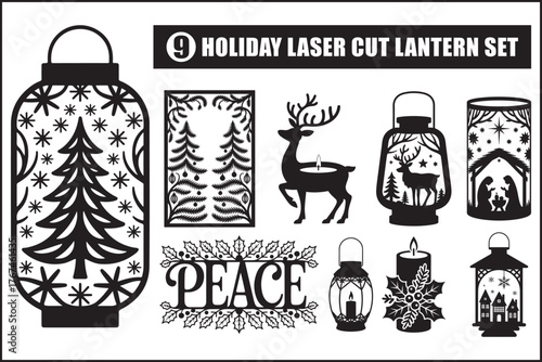 Craft festive holiday laser cut files for decor