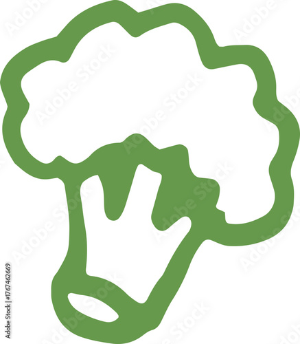 Hand-drawn Broccoli Doodle Illustration