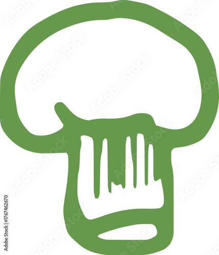 Hand-drawn doodle illustration of a mushroom