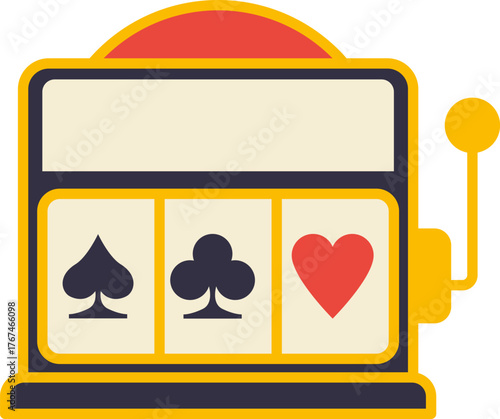 Casino jackpot Slot machine. Jackpot poker 777 slot machine icons. Gambling fortune vector concept. Illustration of game machine, gaming casino, one arm bandit. Lucky icons set.