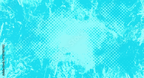 Modern turquoise halftone grunge background with texture for your designs